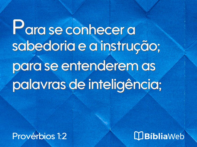 Provérbios 1:2 em imagem para compartilhar
