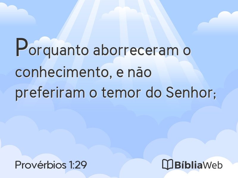 Provérbios 1:29 em imagem para compartilhar