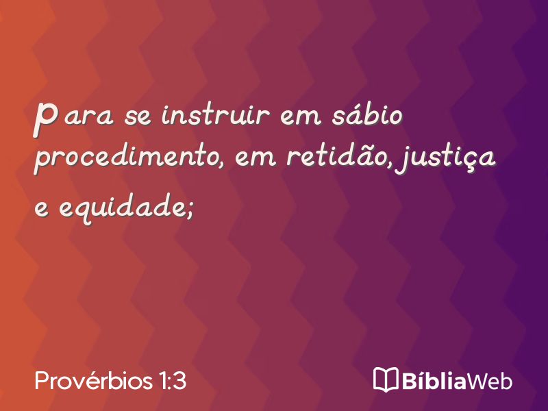 Provérbios 1:3 em imagem para compartilhar