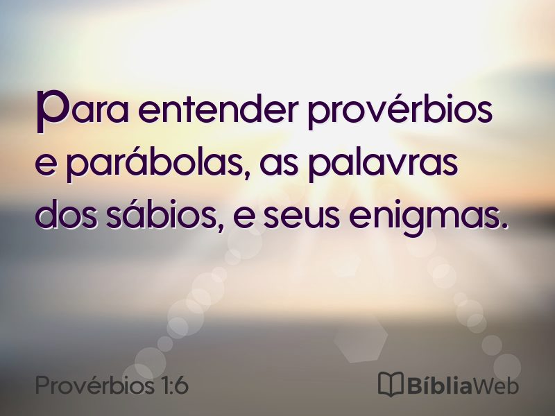 Provérbios 1:6 em imagem para compartilhar