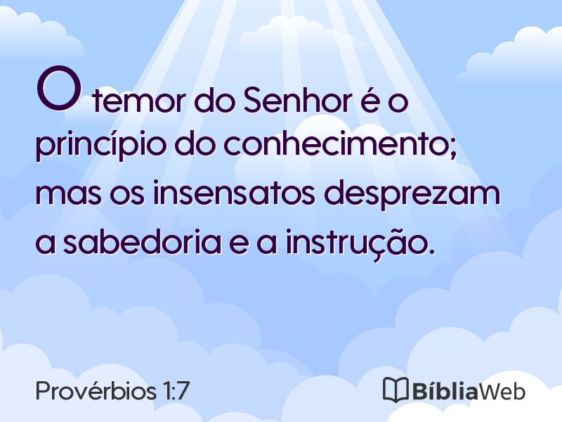 Provérbios 1:7 em imagem para compartilhar