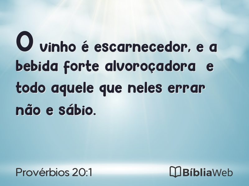 Provérbios 20:1 em imagem para compartilhar