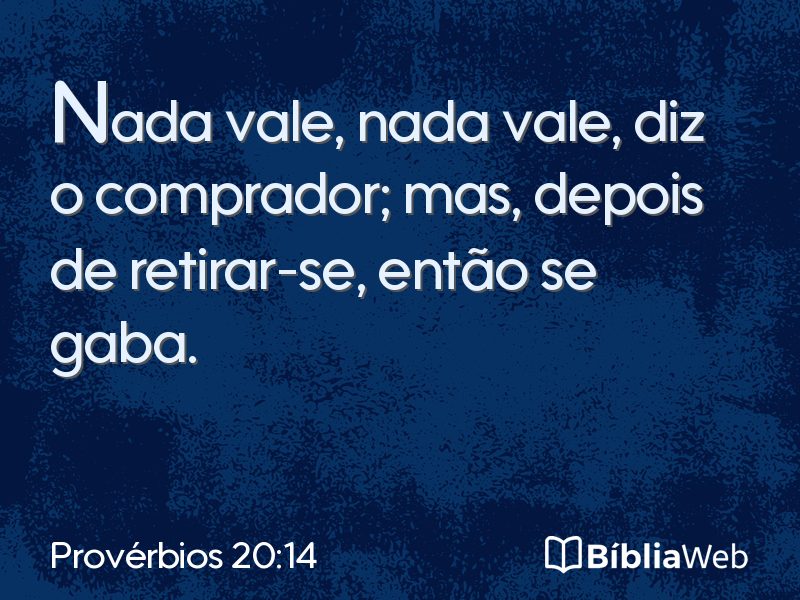 Provérbios 20:14 em imagem para compartilhar