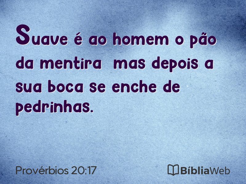 Provérbios 20:17 em imagem para compartilhar