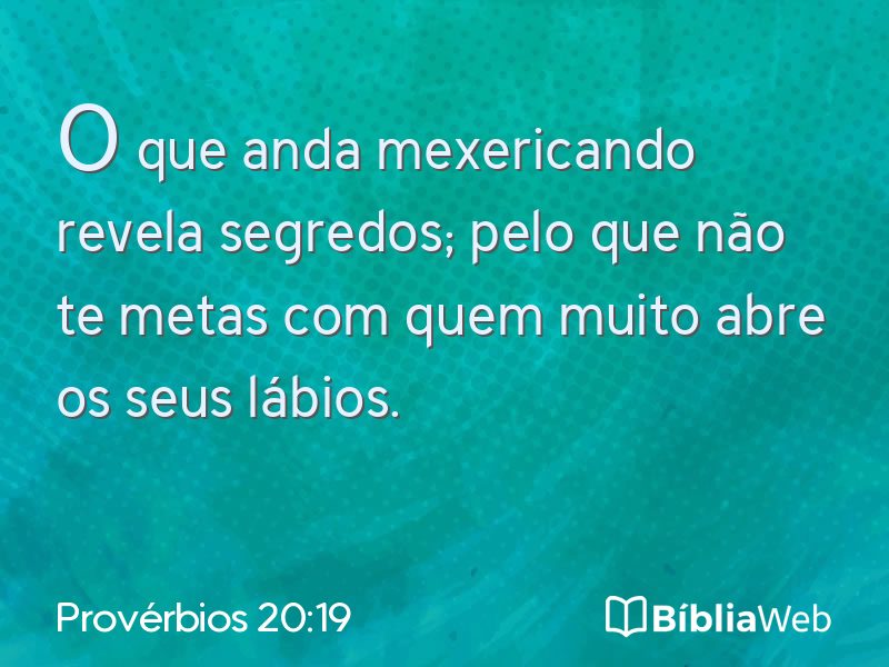 Provérbios 20:19 em imagem para compartilhar