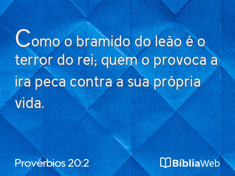 Provérbios 20:2 em imagem para compartilhar