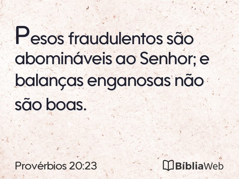 Provérbios 20:23 em imagem para compartilhar