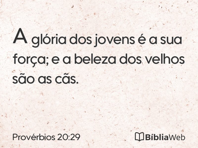 Provérbios 20:29 em imagem para compartilhar