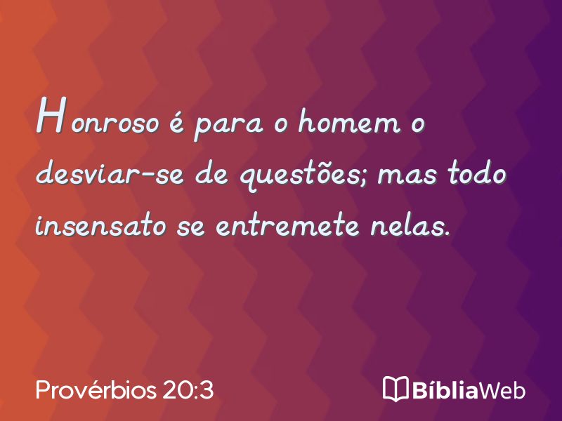 Provérbios 20:3 em imagem para compartilhar