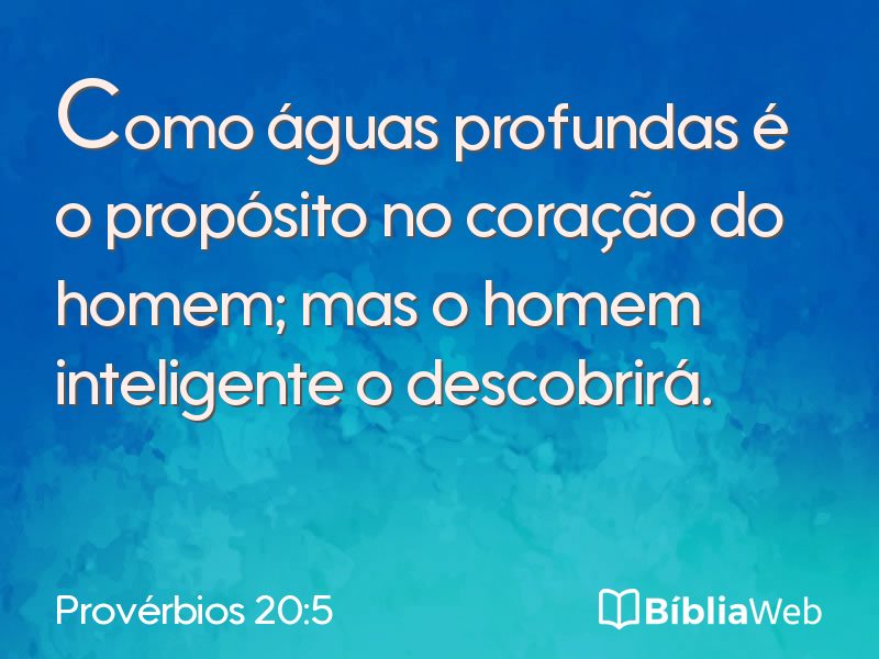 Provérbios 20:5 em imagem para compartilhar