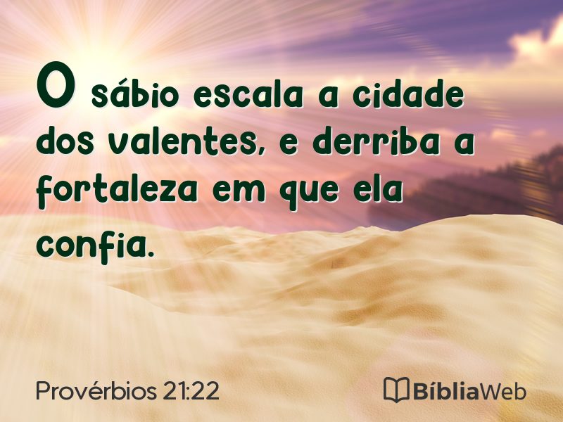 Provérbios 21:22 em imagem para compartilhar
