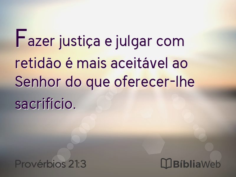 Provérbios 21:3 em imagem para compartilhar