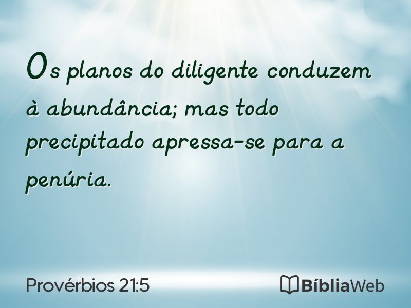 Provérbios 21:5 em imagem para compartilhar