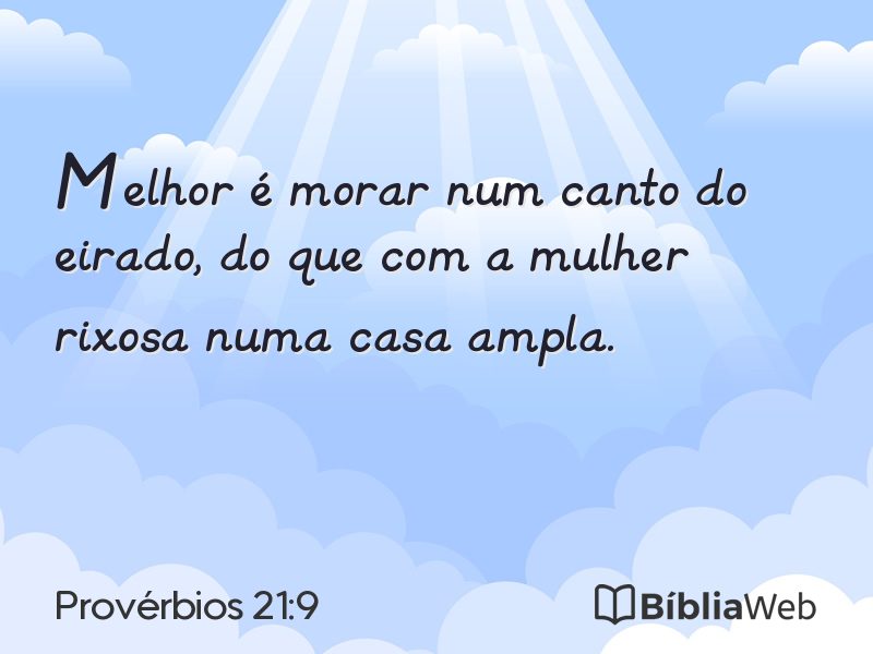 Provérbios 21:9 em imagem para compartilhar