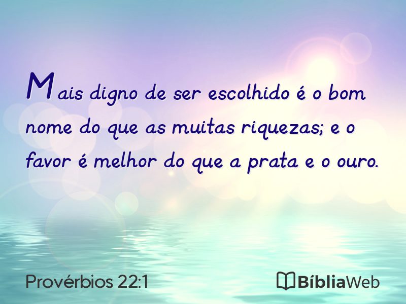 Provérbios 22:1 em imagem para compartilhar