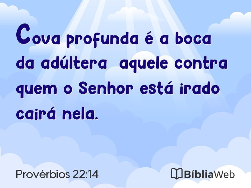 Provérbios 22:14 em imagem para compartilhar