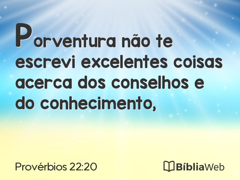 Provérbios 22:20 em imagem para compartilhar