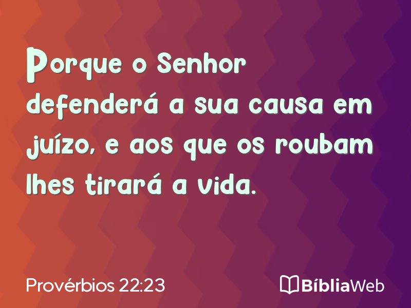 Provérbios 22:23 em imagem para compartilhar