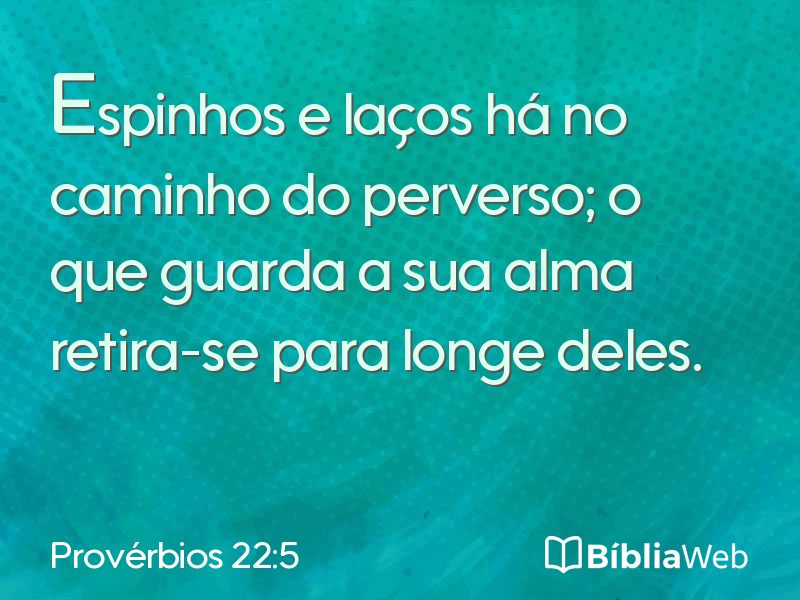 Provérbios 22:5 em imagem para compartilhar