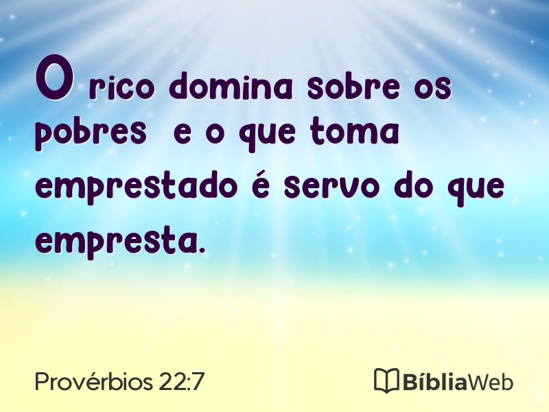 Provérbios 22:7 em imagem para compartilhar