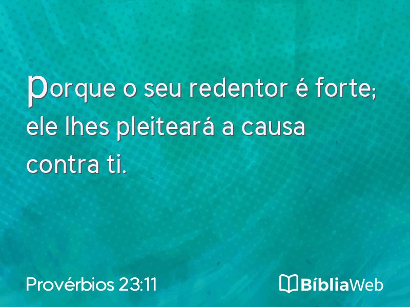 Provérbios 23:11 em imagem para compartilhar