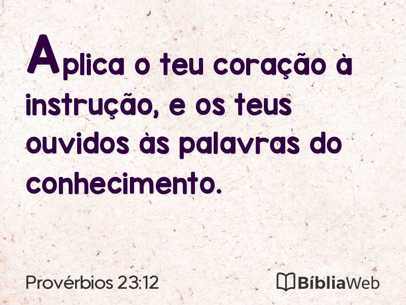 Provérbios 23:12 em imagem para compartilhar