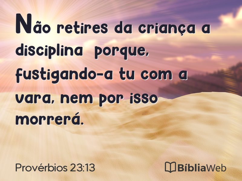 Provérbios 23:13 em imagem para compartilhar