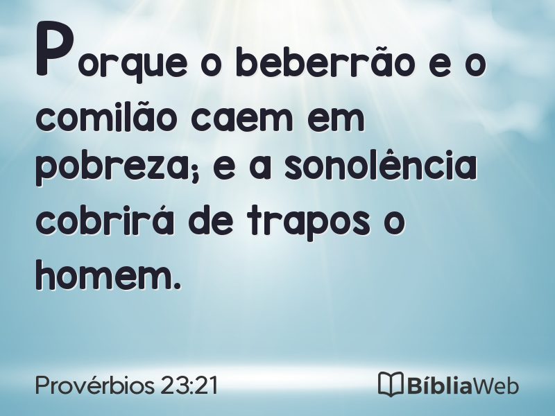 Provérbios 23:21 em imagem para compartilhar