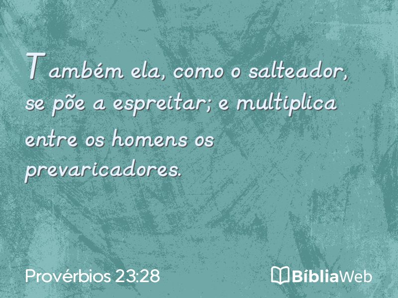 Provérbios 23:28 em imagem para compartilhar