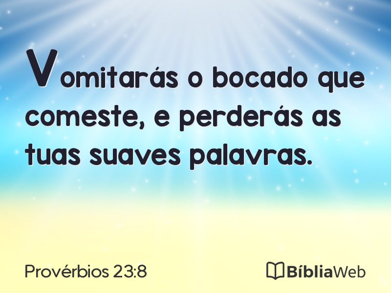 Provérbios 23:8 em imagem para compartilhar