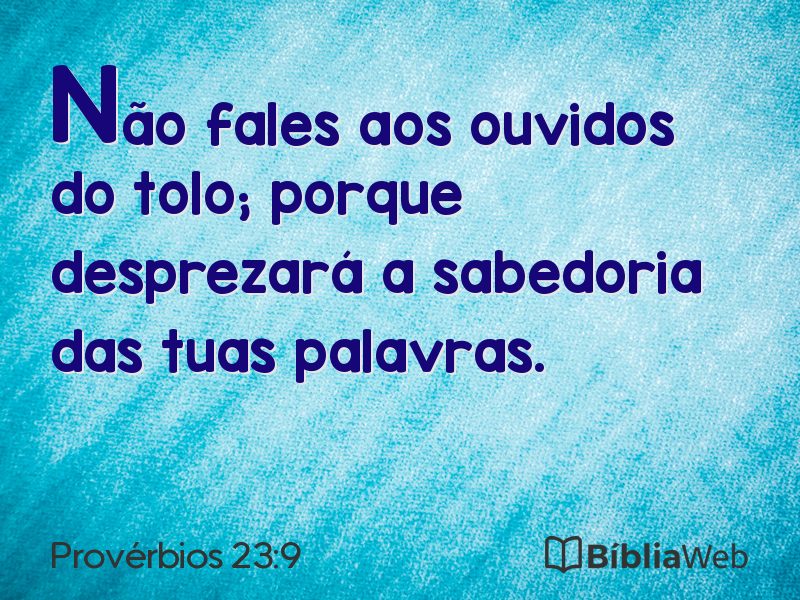 Provérbios 23:9 em imagem para compartilhar
