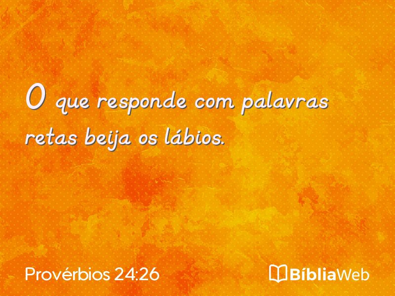 Provérbios 24:26 em imagem para compartilhar