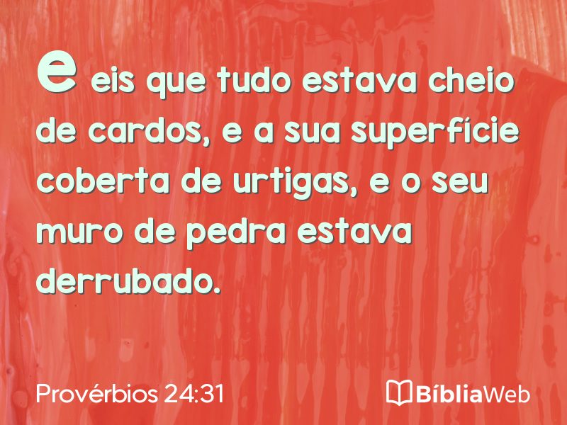 Provérbios 24:31 em imagem para compartilhar