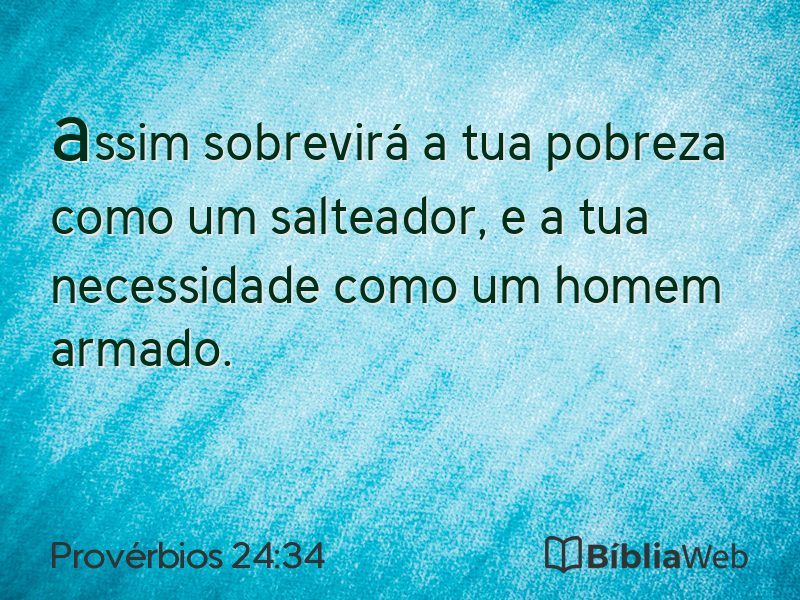 Provérbios 24:34 em imagem para compartilhar