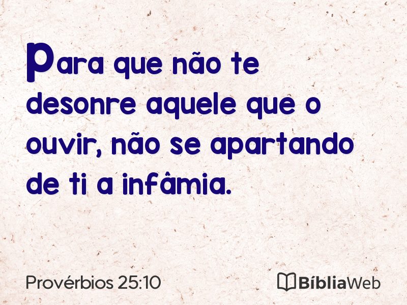 Provérbios 25:10 em imagem para compartilhar
