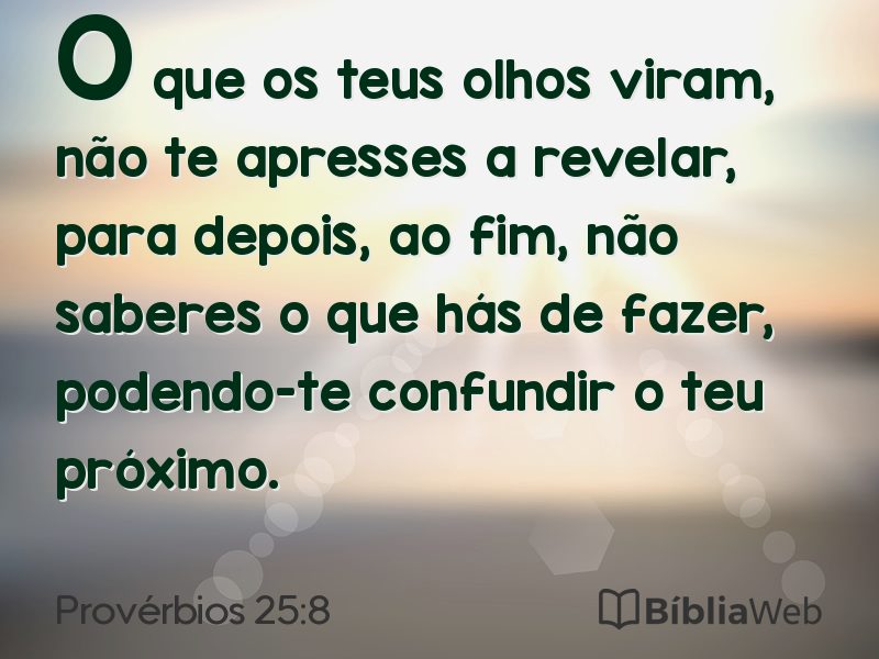 Provérbios 25:8 em imagem para compartilhar