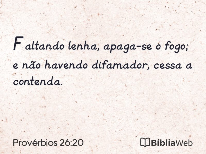 Provérbios 26:20 em imagem para compartilhar