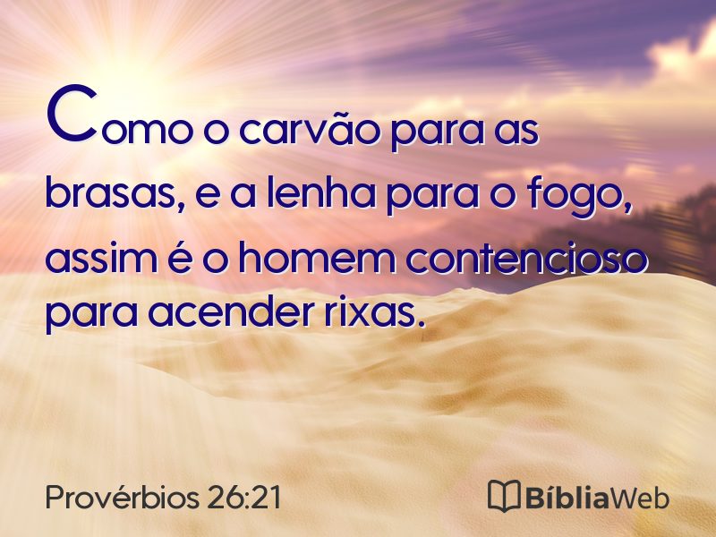 Provérbios 26:21 em imagem para compartilhar