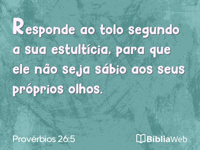 Provérbios 26:5 em imagem para compartilhar