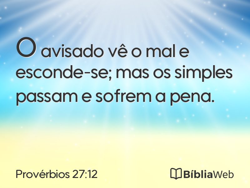 Provérbios 27:12 em imagem para compartilhar