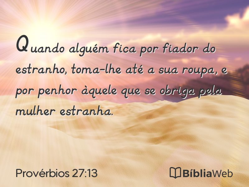 Provérbios 27:13 em imagem para compartilhar