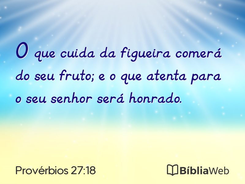 Provérbios 27:18 em imagem para compartilhar