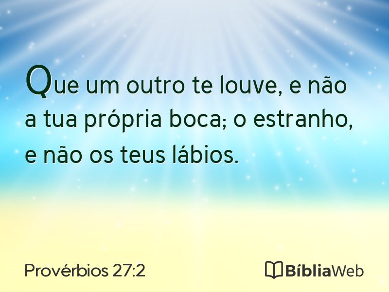 Provérbios 27:2 em imagem para compartilhar