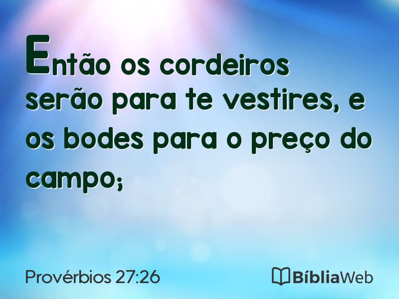 Provérbios 27:26 em imagem para compartilhar