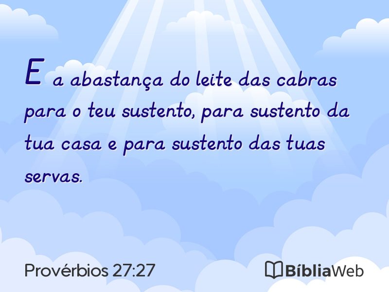 Provérbios 27:27 em imagem para compartilhar