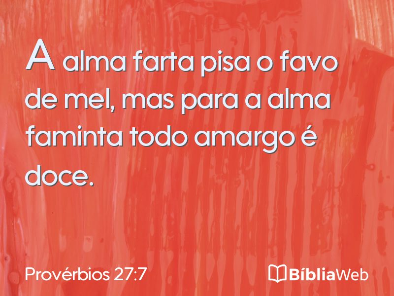 Provérbios 27:7 em imagem para compartilhar