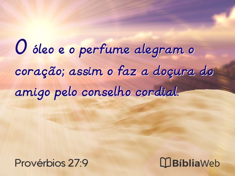 Provérbios 27:9 em imagem para compartilhar