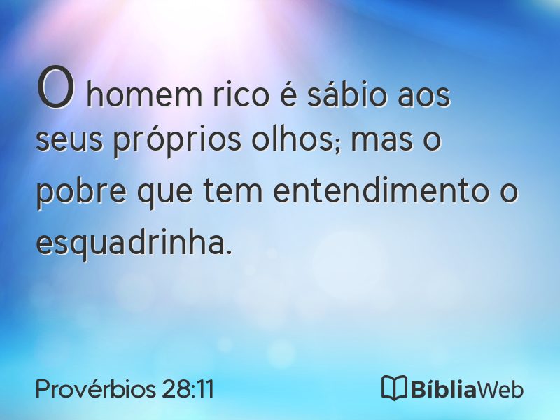 Provérbios 28:11 em imagem para compartilhar