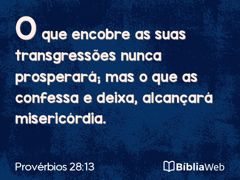 Provérbios 28:13 em imagem para compartilhar
