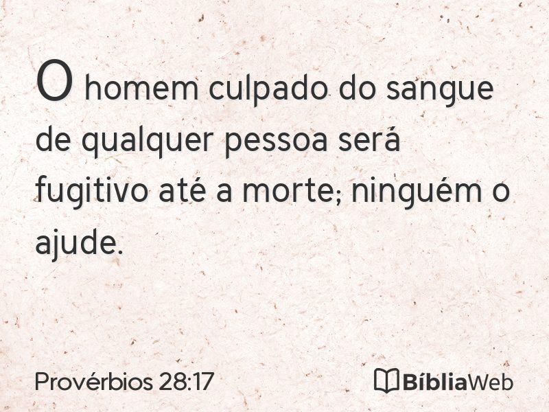 Provérbios 28:17 em imagem para compartilhar